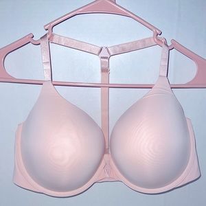 Victoria’s Secret T-Shirt Push-Up Full Coverage Bra Size 38DD Pink Strappy Back